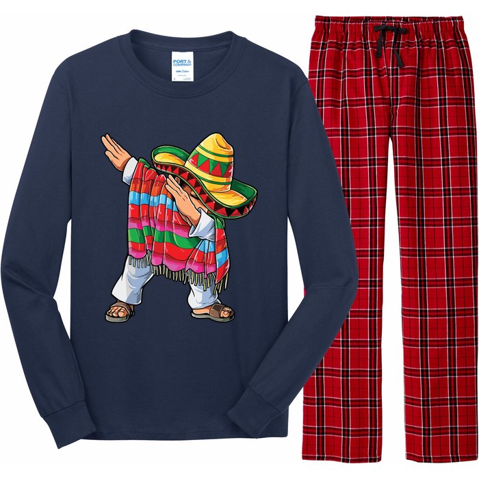 Dabbing Mexican Poncho Cinco De Mayo Long Sleeve Pajama Set