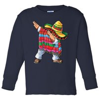 Dabbing Mexican Poncho Cinco De Mayo Toddler Long Sleeve Shirt