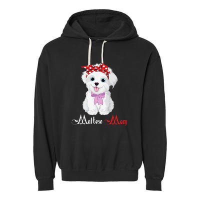 Dog Mama Puppy Mom Maltese Garment-Dyed Fleece Hoodie