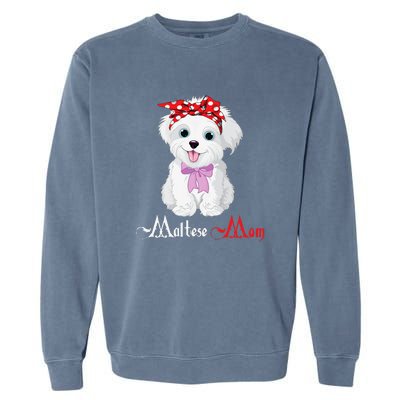 Dog Mama Puppy Mom Maltese Garment-Dyed Sweatshirt