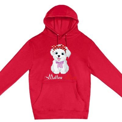 Dog Mama Puppy Mom Maltese Premium Pullover Hoodie