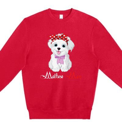 Dog Mama Puppy Mom Maltese Premium Crewneck Sweatshirt