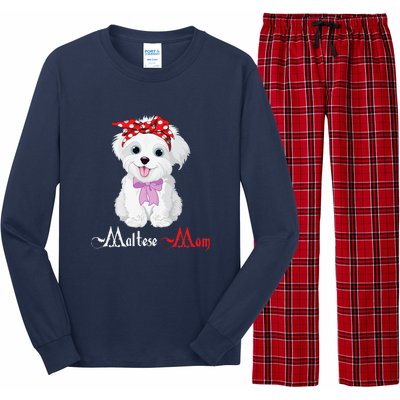 Dog Mama Puppy Mom Maltese Long Sleeve Pajama Set