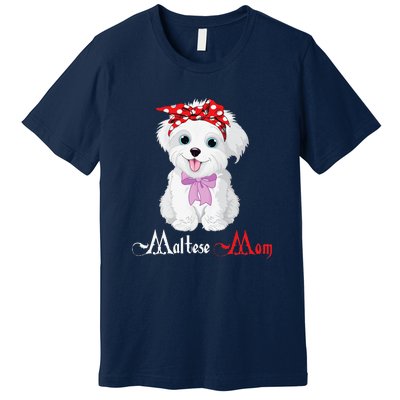 Dog Mama Puppy Mom Maltese Premium T-Shirt