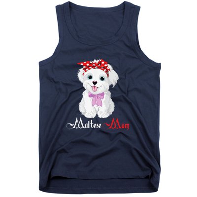 Dog Mama Puppy Mom Maltese Tank Top