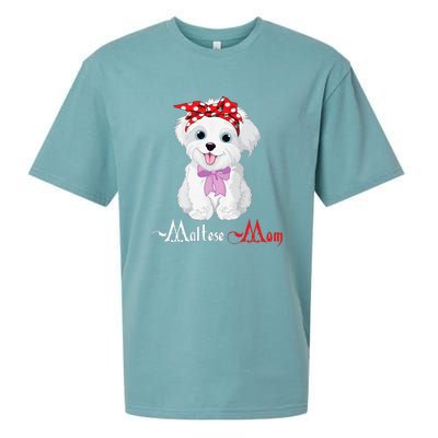 Dog Mama Puppy Mom Maltese Sueded Cloud Jersey T-Shirt