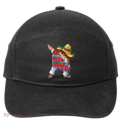 Dabbing Mexican Poncho Cinco De Mayo Short Sleeve Sombrero Dab 7-Panel Snapback Hat