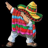 Dabbing Mexican Poncho Cinco De Mayo Short Sleeve Sombrero Dab Drawstring Bag