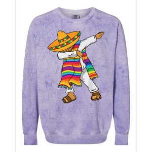 Dabbing Mexican Poncho Cinco De Mayo Colorblast Crewneck Sweatshirt