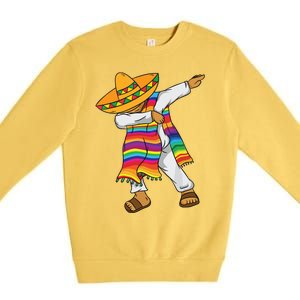 Dabbing Mexican Poncho Cinco De Mayo Premium Crewneck Sweatshirt