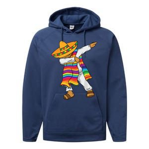 Dabbing Mexican Poncho Cinco De Mayo Performance Fleece Hoodie