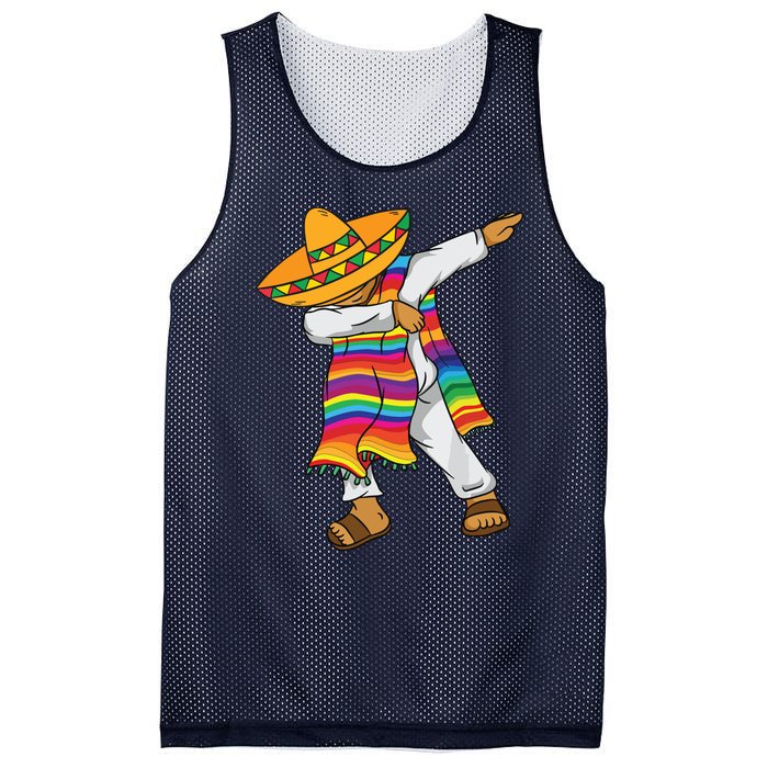 Dabbing Mexican Poncho Cinco De Mayo Mesh Reversible Basketball Jersey Tank