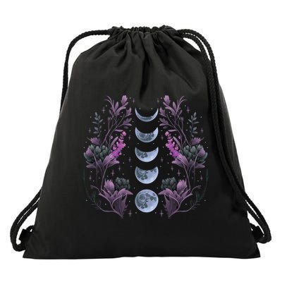 Dark Moon Phases Drawstring Bag
