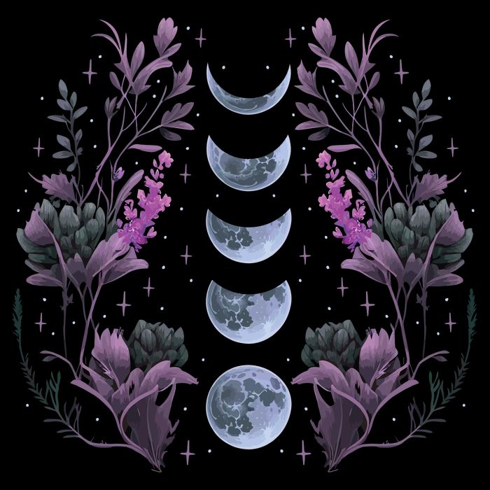 Dark Moon Phases Drawstring Bag