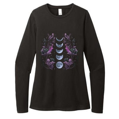 Dark Moon Phases Womens CVC Long Sleeve Shirt