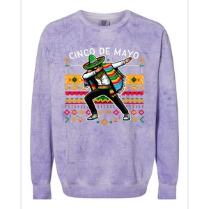 Dabbing Mexican Poncho Cinco De Mayo Fiesta Colorblast Crewneck Sweatshirt