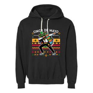 Dabbing Mexican Poncho Cinco De Mayo Fiesta Garment-Dyed Fleece Hoodie