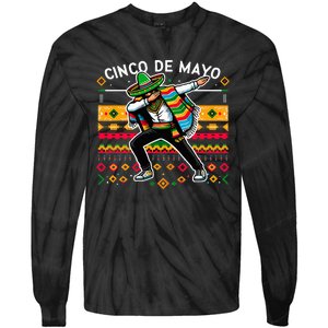 Dabbing Mexican Poncho Cinco De Mayo Fiesta Tie-Dye Long Sleeve Shirt