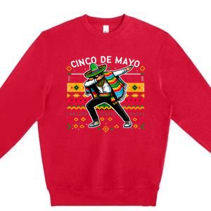 Dabbing Mexican Poncho Cinco De Mayo Fiesta Premium Crewneck Sweatshirt