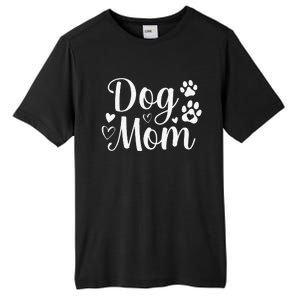 Dog Mom Paw Print Mothers Day Dog Lovers Rescue Mom Funny Tall Fusion ChromaSoft Performance T-Shirt