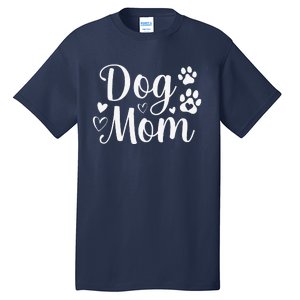 Dog Mom Paw Print Mothers Day Dog Lovers Rescue Mom Funny Tall T-Shirt