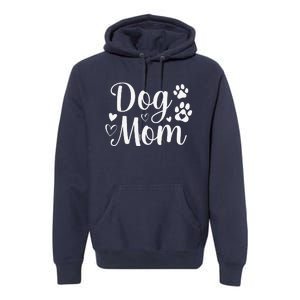 Dog Mom Paw Print Mothers Day Dog Lovers Rescue Mom Funny Premium Hoodie