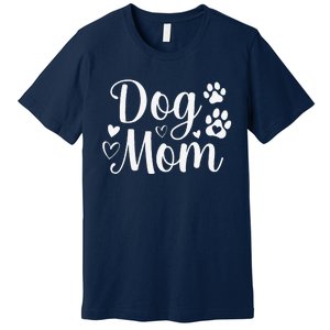 Dog Mom Paw Print Mothers Day Dog Lovers Rescue Mom Funny Premium T-Shirt