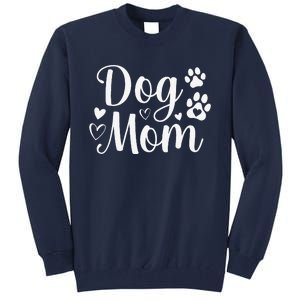 Dog Mom Paw Print Mothers Day Dog Lovers Rescue Mom Funny Tall Sweatshirt