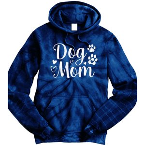 Dog Mom Paw Print Mothers Day Dog Lovers Rescue Mom Funny Tie Dye Hoodie