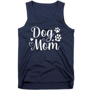 Dog Mom Paw Print Mothers Day Dog Lovers Rescue Mom Funny Tank Top