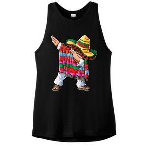 Dabbing Mexican Poncho Cinco De Mayo Boys Men Sombrero Dab Ladies PosiCharge Tri-Blend Wicking Tank