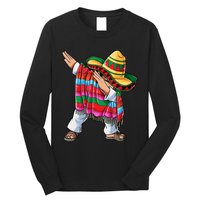 Dabbing Mexican Poncho Cinco De Mayo Boys Men Sombrero Dab Long Sleeve Shirt