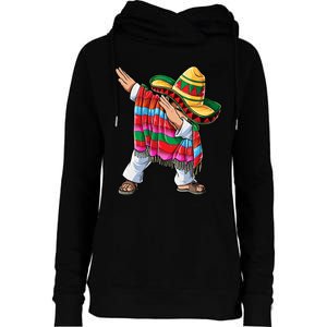 Dabbing Mexican Poncho Cinco De Mayo Boys Men Sombrero Dab Womens Funnel Neck Pullover Hood