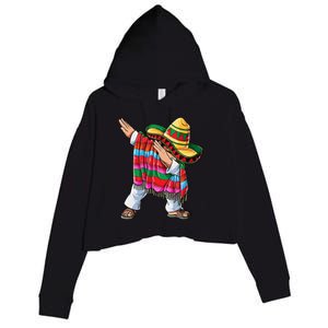 Dabbing Mexican Poncho Cinco De Mayo Boys Men Sombrero Dab Crop Fleece Hoodie