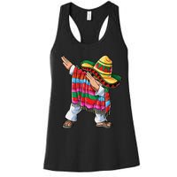 Dabbing Mexican Poncho Cinco De Mayo Boys Men Sombrero Dab Women's Racerback Tank