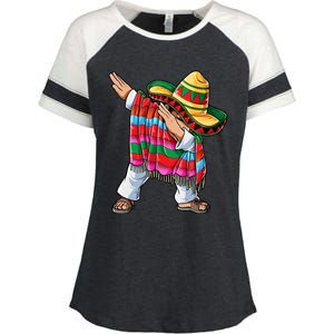 Dabbing Mexican Poncho Cinco De Mayo Boys Men Sombrero Dab Enza Ladies Jersey Colorblock Tee