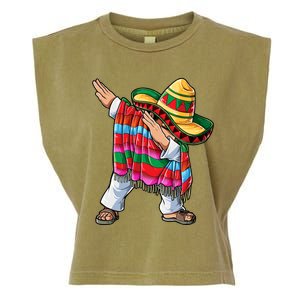 Dabbing Mexican Poncho Cinco De Mayo Boys Men Sombrero Dab Garment-Dyed Women's Muscle Tee