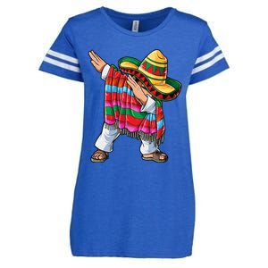 Dabbing Mexican Poncho Cinco De Mayo Boys Men Sombrero Dab Enza Ladies Jersey Football T-Shirt