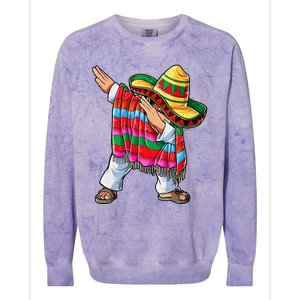 Dabbing Mexican Poncho Cinco De Mayo Colorblast Crewneck Sweatshirt