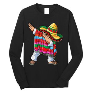 Dabbing Mexican Poncho Cinco De Mayo Long Sleeve Shirt