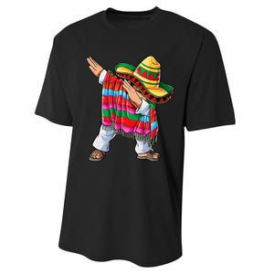 Dabbing Mexican Poncho Cinco De Mayo Performance Sprint T-Shirt