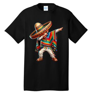 Dabbing Mexican Poncho Cinco De Mayo Mexican Boy Dabbing Poncho Tall T-Shirt