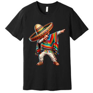 Dabbing Mexican Poncho Cinco De Mayo Mexican Boy Dabbing Poncho Premium T-Shirt