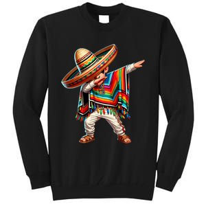 Dabbing Mexican Poncho Cinco De Mayo Mexican Boy Dabbing Poncho Tall Sweatshirt