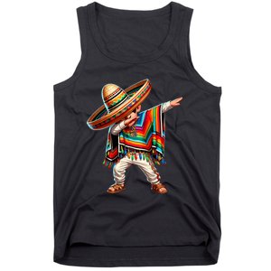 Dabbing Mexican Poncho Cinco De Mayo Mexican Boy Dabbing Poncho Tank Top