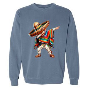 Dabbing Mexican Poncho Cinco De Mayo Mexican Boy Dabbing Poncho Garment-Dyed Sweatshirt