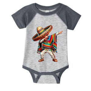 Dabbing Mexican Poncho Cinco De Mayo Mexican Boy Dabbing Poncho Infant Baby Jersey Bodysuit