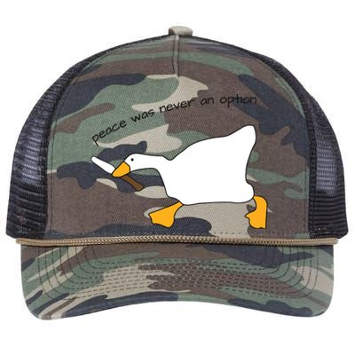 Duck Murder Peace Was Never An Option Retro Rope Trucker Hat Cap