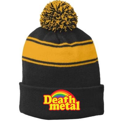 Death Metal Parody Stripe Pom Pom Beanie