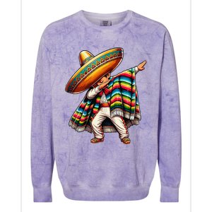 Dabbing Mexican Poncho Cinco De Mayo Colorblast Crewneck Sweatshirt